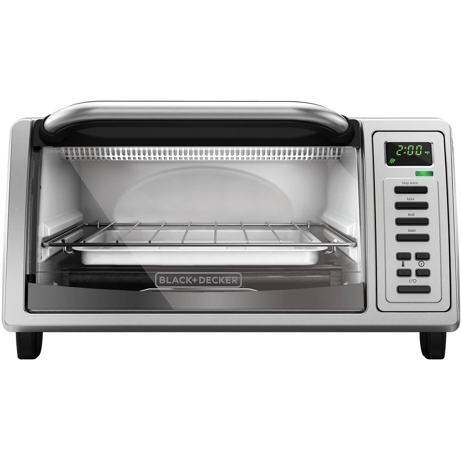 BLACK+DECKER 4-Slice Convection Oven, Stainless Steel, Curved Interior Fits  A 9 Inch Pizza, Electric Oven, Kitchen Appliance - AliExpress