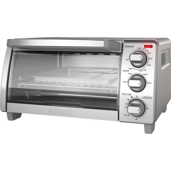 BLACK+DECKER 4-Slice Toaster Oven, Easy Controls, Stainless Steel, TO1760SS — Residential Use, Standard Application