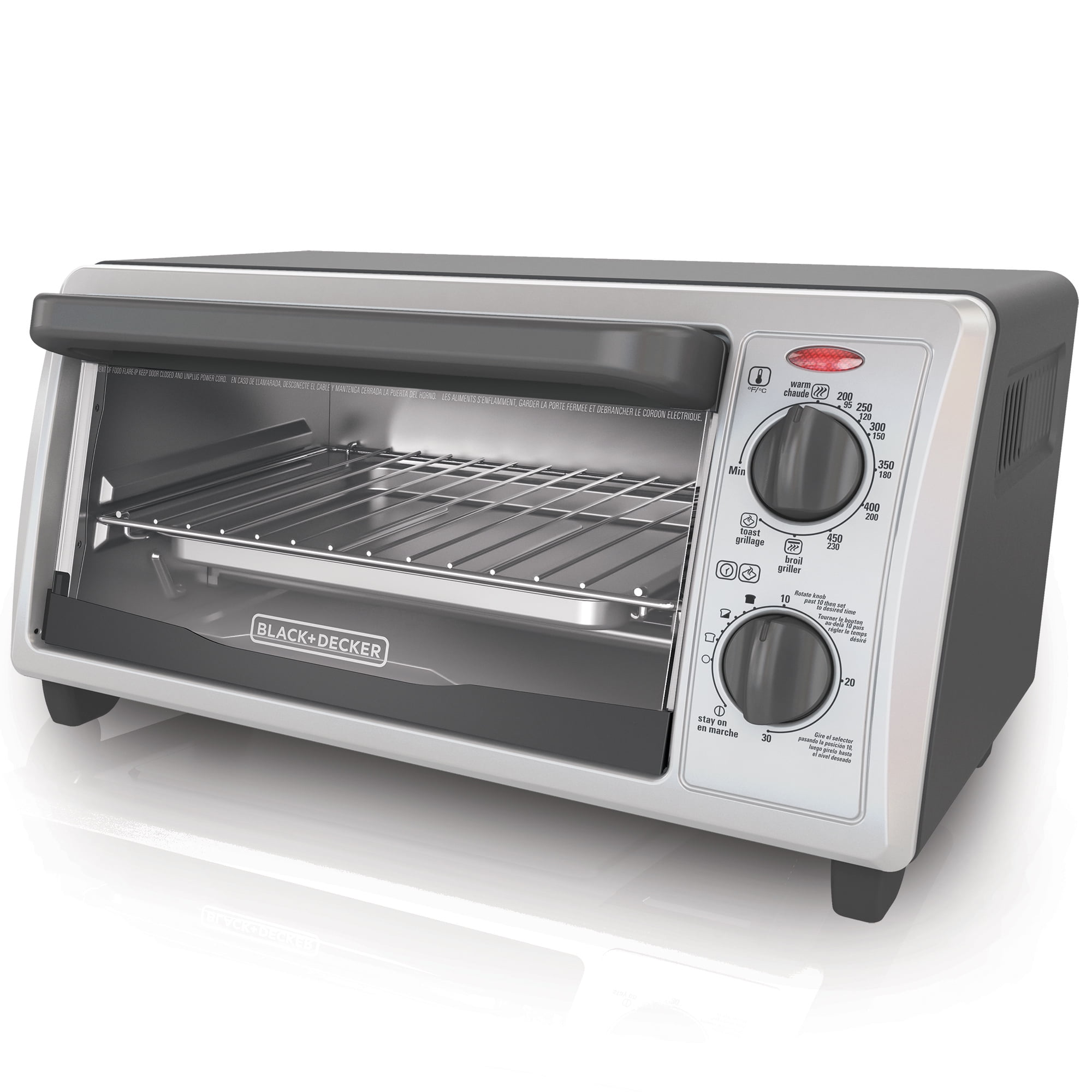 BLACK+DECKER 4-Slice Toaster Oven, Metallic Black, TO1322SBD