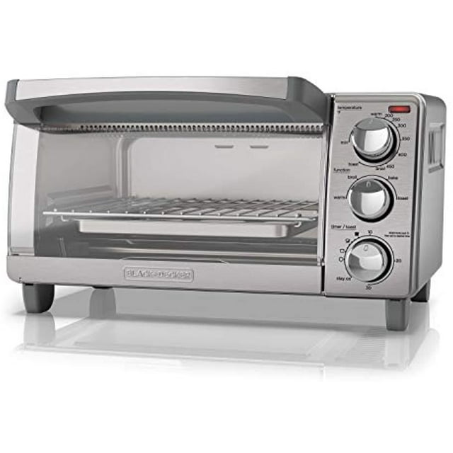 BLACK+DECKER 4-Slice Toaster Oven with Natural Convection, Stainless Steel, TO1760SS
