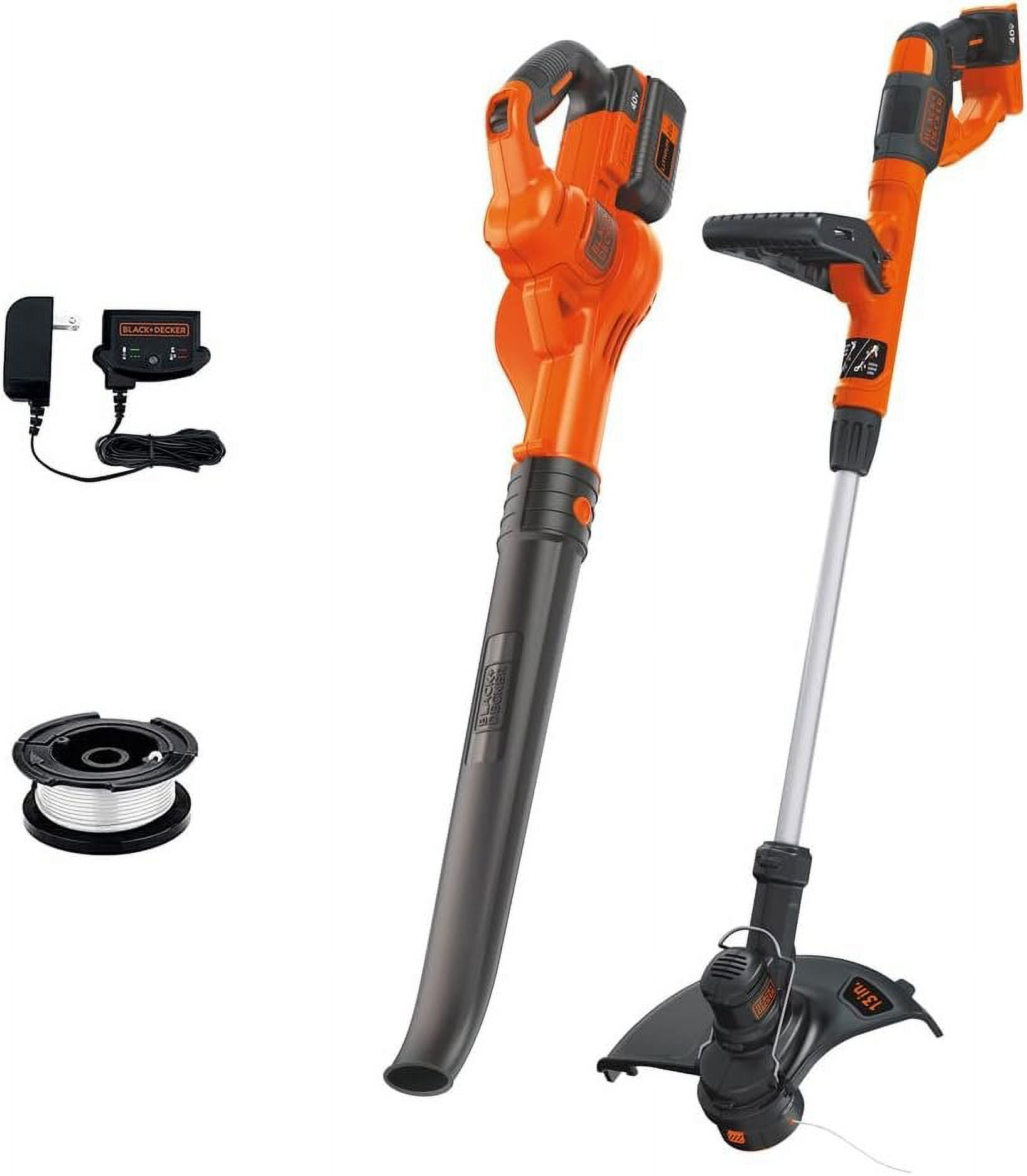 BLACK+DECKER 40V Max Cordless Sweeper & String Trimmer Combo Kit, Automatic Line Feed
