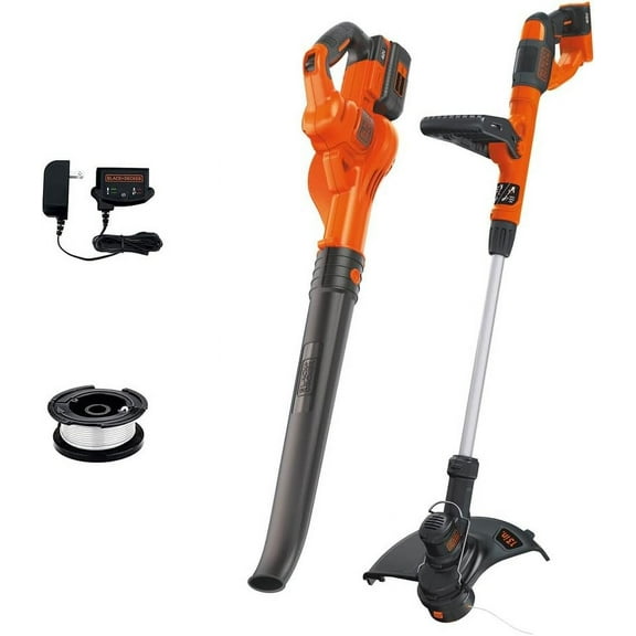 BLACK+DECKER 40V Max Cordless Sweeper & String Trimmer Combo Kit, Automatic Line Feed