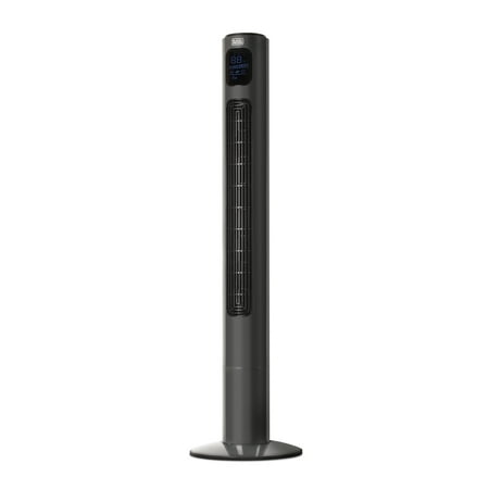 BLACK+DECKER 46" Oscillating Tower Fan with LED Display & Remote, BFTR146, Charcoal Gray