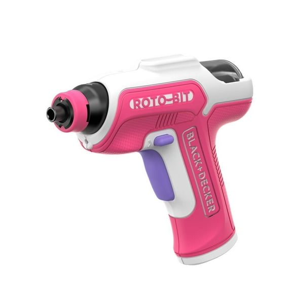 BLACK+DECKER 4V MAX* Rotobit Screwdriver (White & Pink), BDCS50CWP