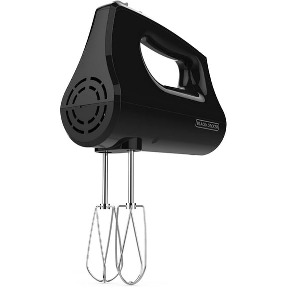 BLACK+DECKER 5-Speed Versatile Hand Mixer with 5 Attachments & Storage Case, with Turbo Boost Button, Easy Eject Feature, Black
