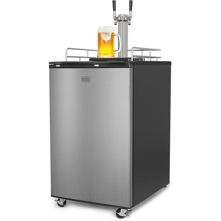 BLACK+DECKER 6.1 cu. ft. Dual Tap Freestanding Kegerator with Adjustable Temperature