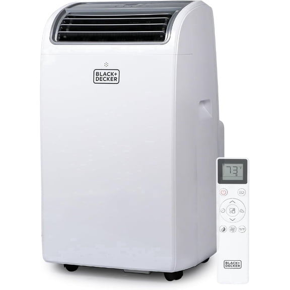 BLACK+DECKER Smart Portable Air Conditioner, 12,000 BTU, BPACT12WT, White 8,000 BTU SACC for Rooms up to 550 Sq. Ft., Smart 3-in-1 Portable AC, Fan and Dehum with Follow Me Remote