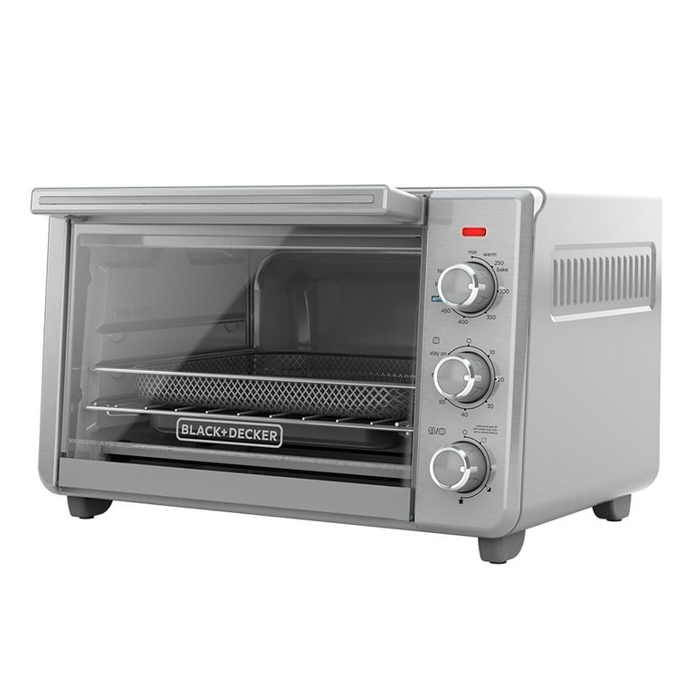 Black & Decker Extra Wide Crisp 'N Bake Air Fry Toaster Oven, 1500W, Silver