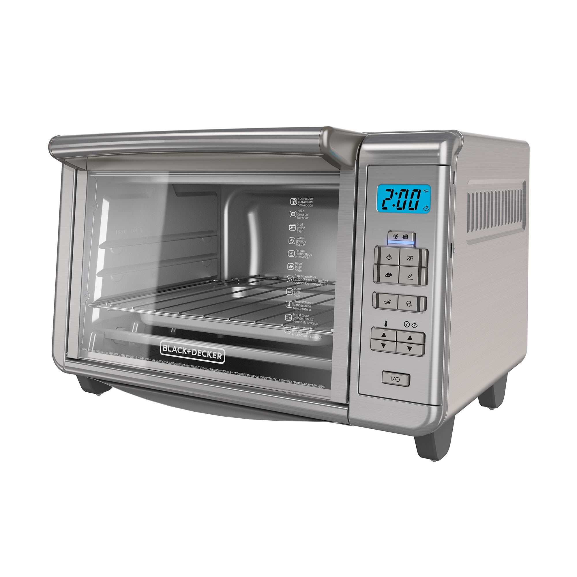 Black + Decker 6-Slice Stainless Steel/Black Convection Countertop Toaster  Oven