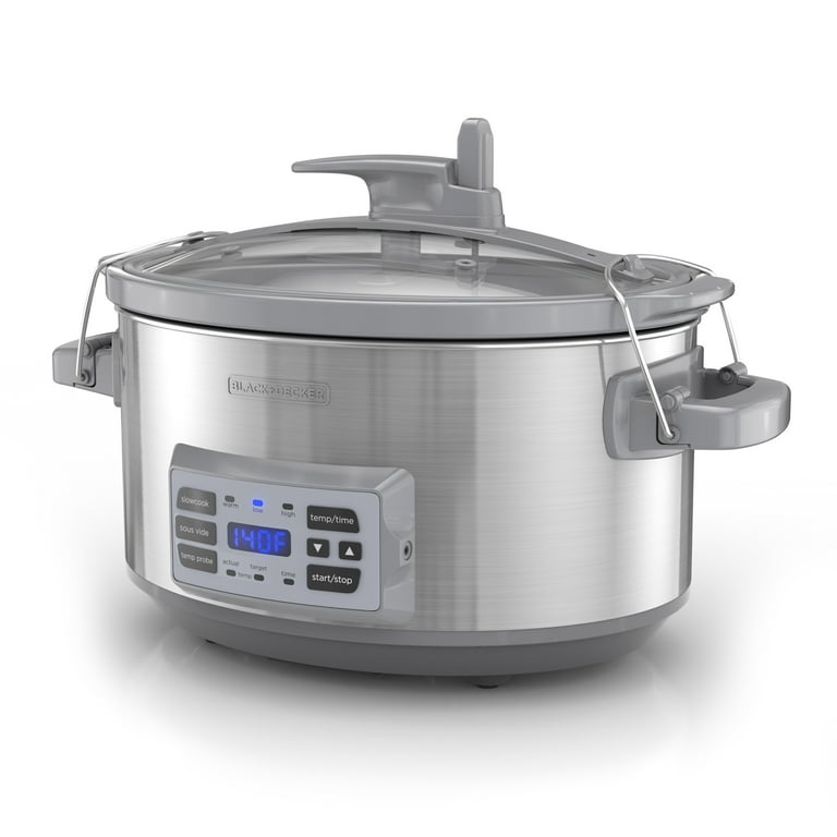 7 Qt. Stainless Steel Electric Slow Cooker with Temperature Probe and Precision Sous-Vide 7 Qt. Stainless Steel Electric Slow Cooker with Temperature Probe and Precision Sous-Vide