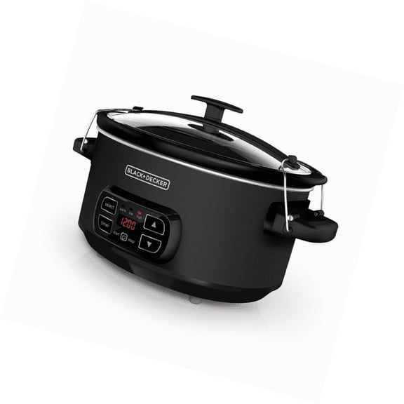 BLACK+DECKER 7-Quart Slow Cooker, SCD4007, Chalkboard Exterior, Locking Lid, 3 Heat Settings, Removable Stoneware Crock