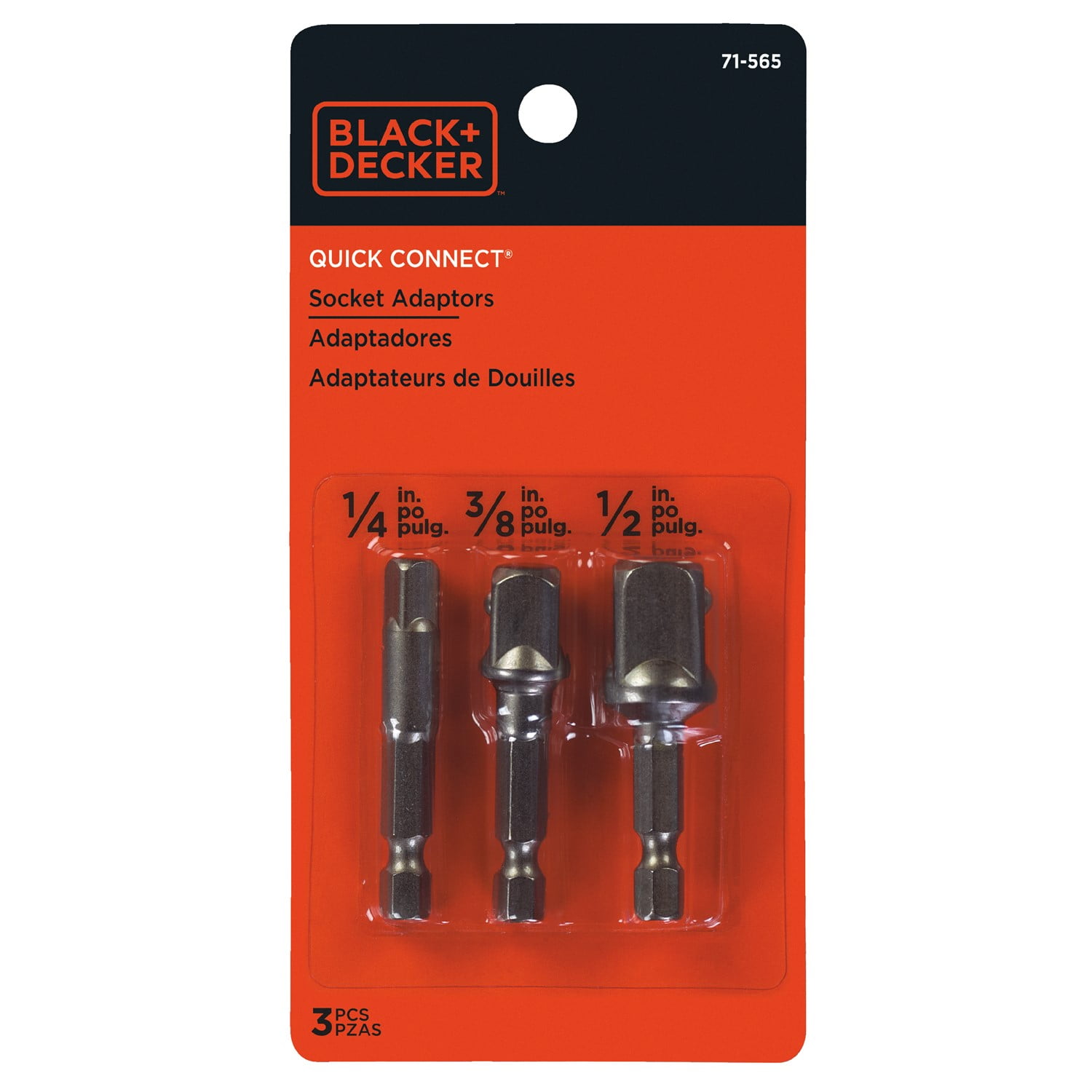 BLACK+DECKER 71-565 3-Piece Socket Adaptor Set