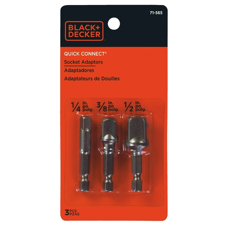 BLACK DECKER 71 565 3 Piece Socket Adaptor Set