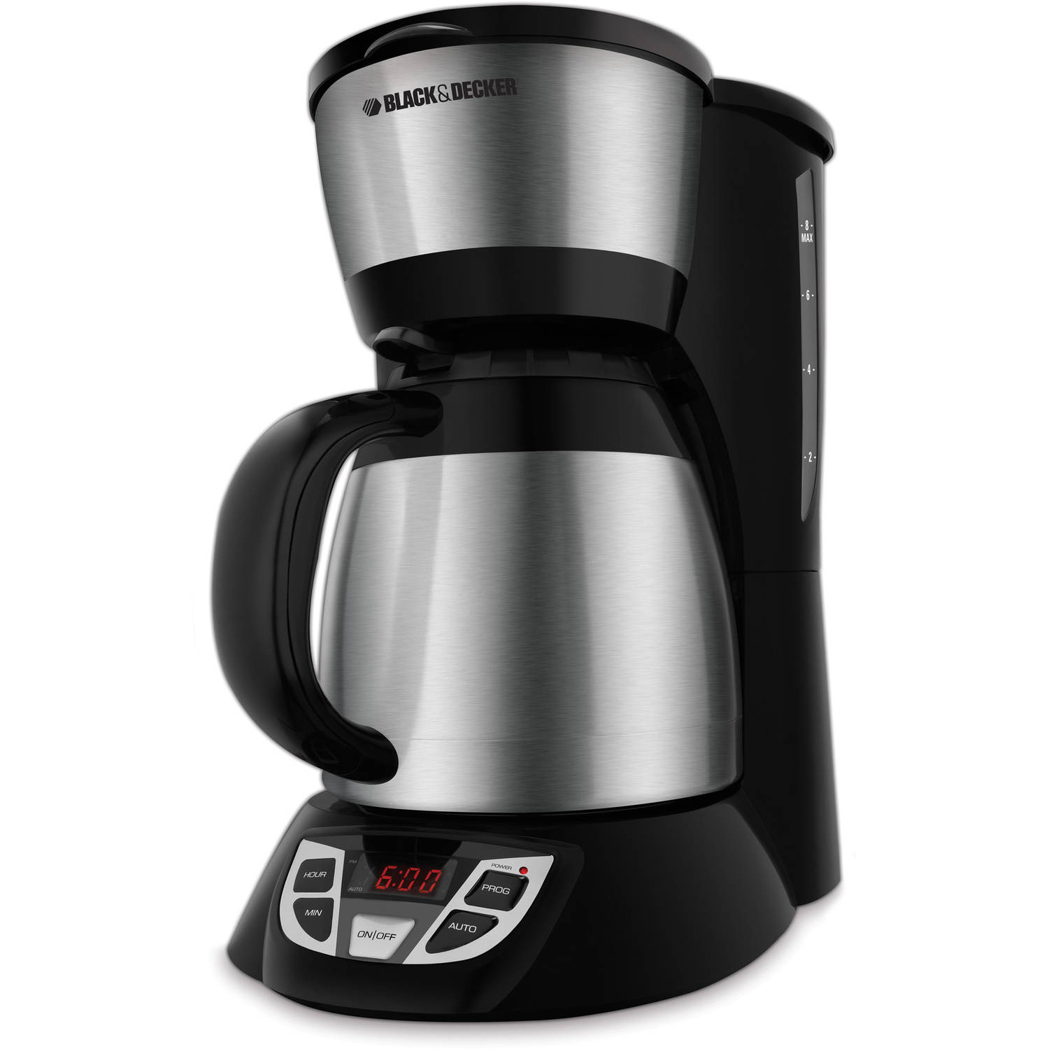 BLACK+DECKER 8-Cup Thermal Programmable Coffee Maker, Stainless Steel and Black, CM1609 - image 1 of 6