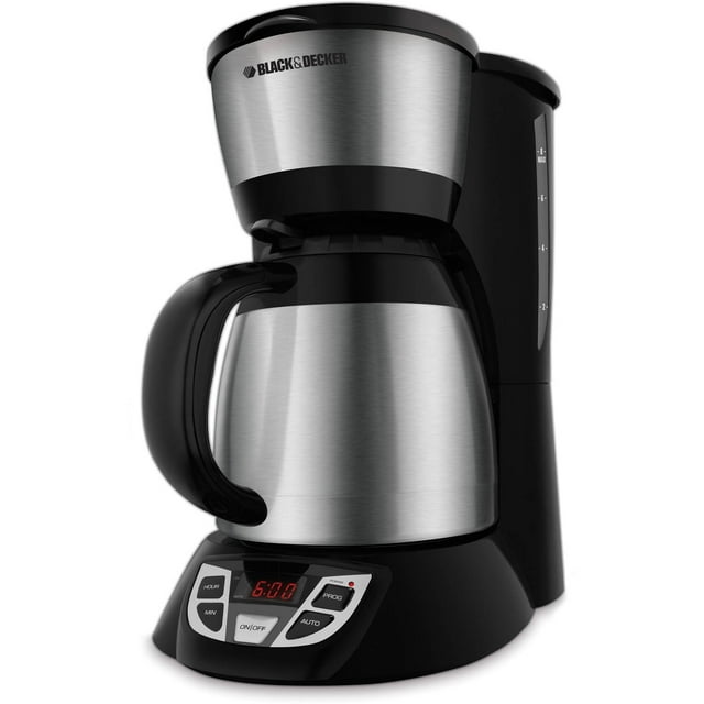 BLACK+DECKER 8-Cup Thermal Programmable Coffee Maker, Stainless Steel and Black, CM1609