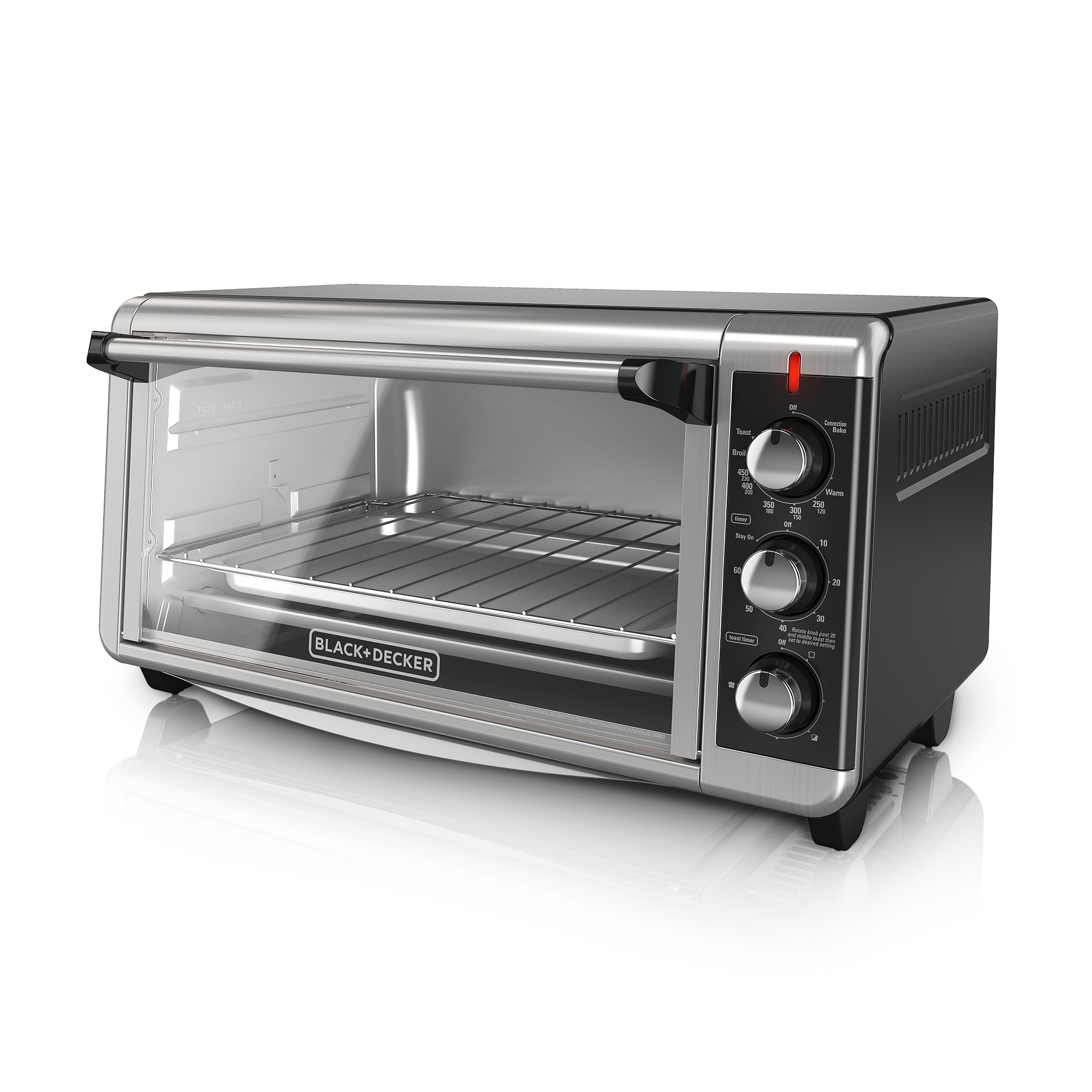 BLACK+DECKER 8-Slice Extra-Wide Stainless Steel/Black Convection Countertop Toaster Oven, Stainless Steel, TO3250XSB - image 1 of 14