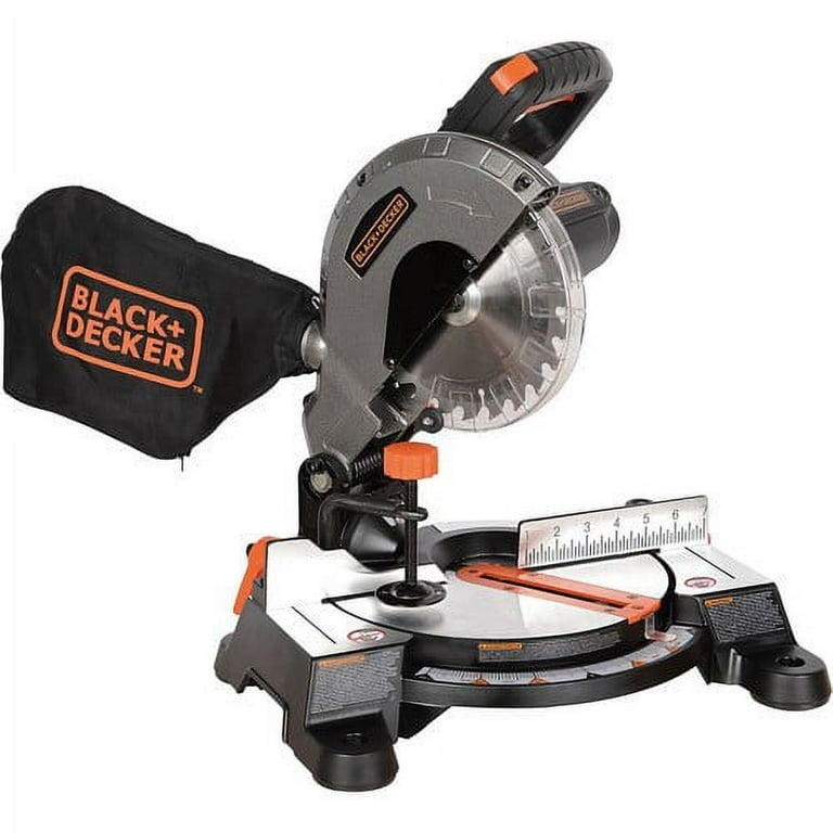 Black & Decker 10 inch compound miter saw by Firestorm with portable  folding stand and laser excellent condition saw blade is New for Sale in