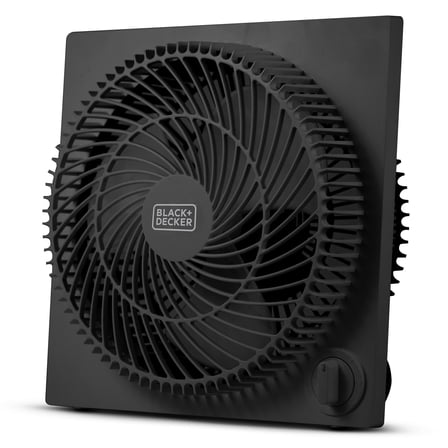 BLACK+DECKER 9-In. 3-Speed Portable Frameless Tabletop Box Fan, BFB09 (Black)