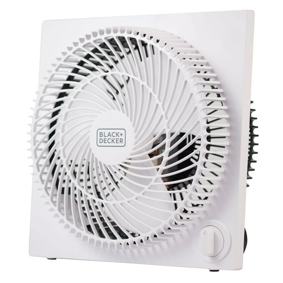 BLACK+DECKER 9-In. 3-Speed Portable Frameless Tabletop Box Fan, (White), BFB09WPT