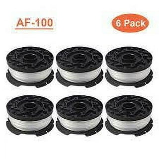 Green Box Innovations 6-Pack 30ft .065 String Trimmer Line Replacement Spool  for Black+Decker AF-100 Weed Eater Line Spool with Automatic Feed System  (6Spool + 1Spring + 1Cap) 