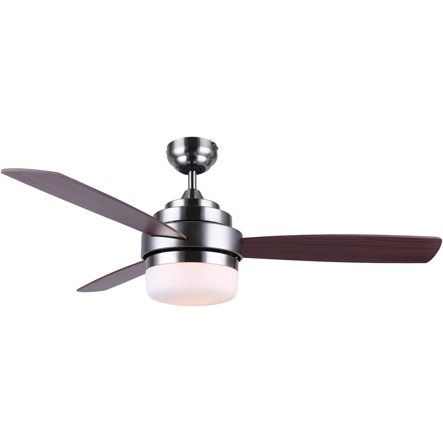 Mahogany and Nickel 52" Ceiling Fan with Remote and Light Kit