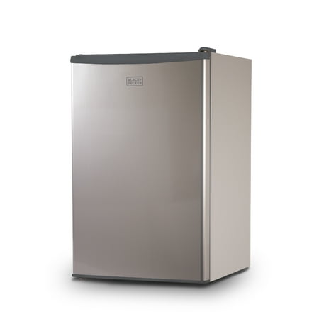 BLACK+DECKER BCRK43V Compact Refrigerator Energy Star Single Door Mini Fridge with Freezer, 4.3 cu. ft., Silver