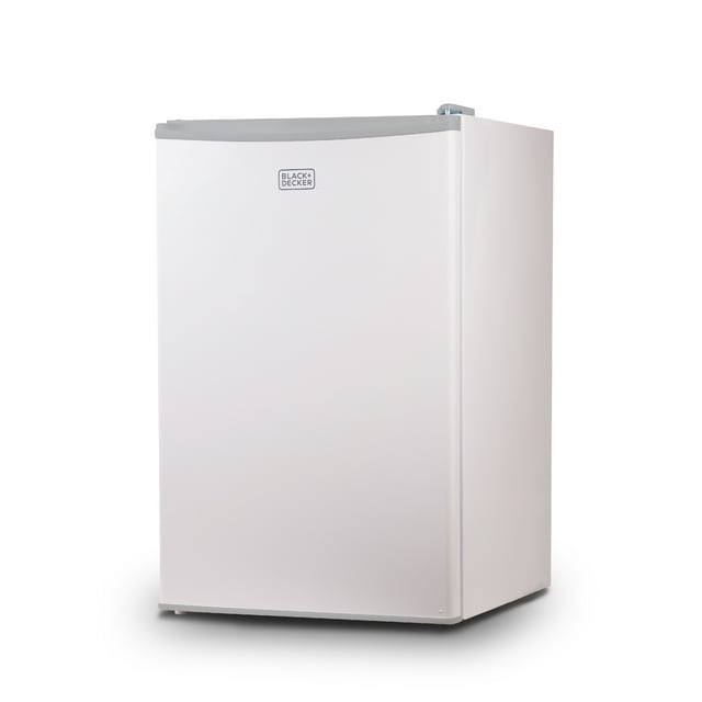 BLACK+DECKER BCRK43W Compact Refrigerator Energy Star Single Door Mini Fridge with Freezer, 4.3 cu. ft., White