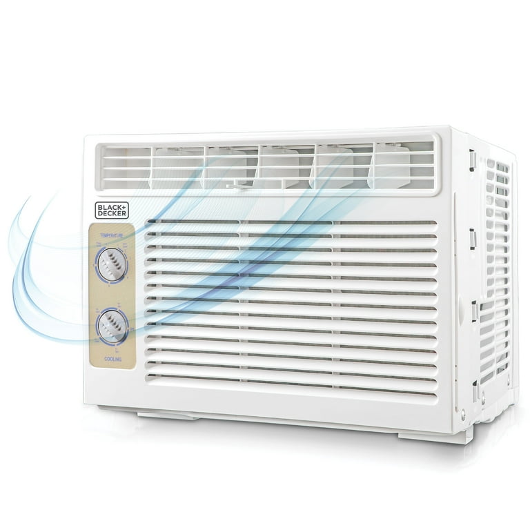 BLACK+DECKER BD05MWT6 Window Air Conditioner 5000 BTU, Cools Up to 150  Square Feet White