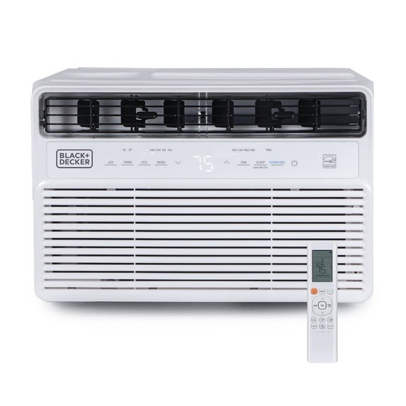 BLACK+DECKER BD10NWES 10,000 BTU Inverter Window Air Conditioner, Window AC Units for Up To 450 Sq. Ft., ENERGY STAR Rated AC Unit, Full Function Remote Control, White