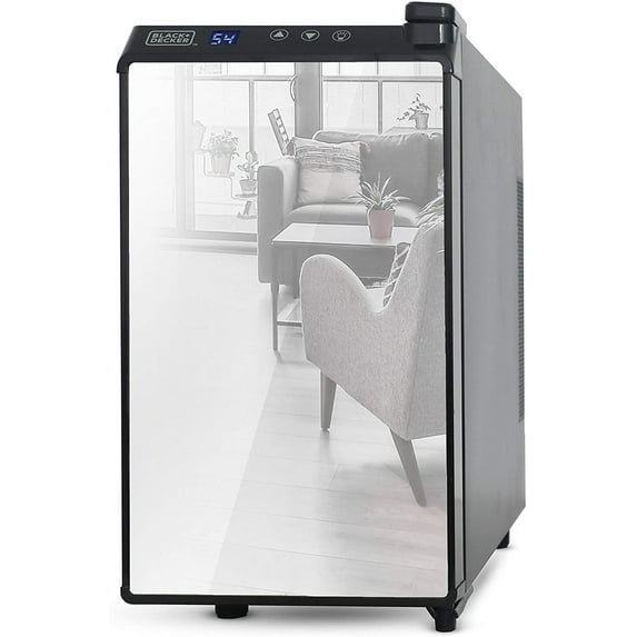 BLACK+DECKER BD60326 Thermoelectric 8-Bottle Wine Cellar, Mirrored Glass Door