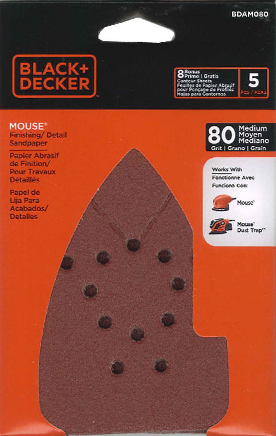 Selead 62-Piece Mouse Sandpaper Grit Set – 60-240 Grit, Hook & Loop For Black & Decker Detail Sander