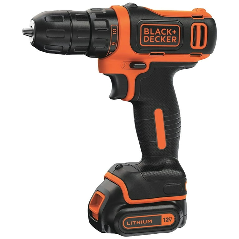 BLACK + DECKER BDCDD12C 12V MAX LITHIUM CORDLESS DRILL BLACK + DECKER BDCDD12C 12V MAX LITHIUM CORDLESS DRILL
