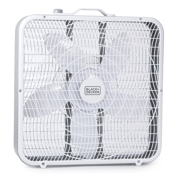 BLACK+DECKER 20-Inch Portable Box Fan with 3-Speed Control and Recessed Cord Storage