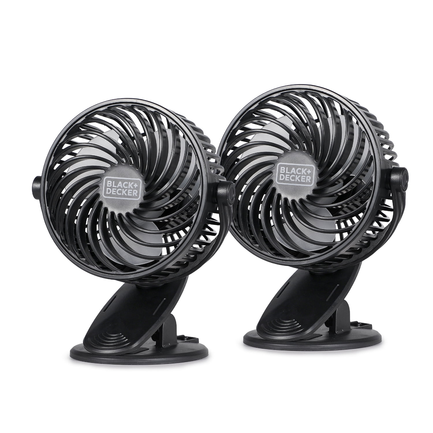 Black Adjustable 3-Speed Clip and Standing Fan Set