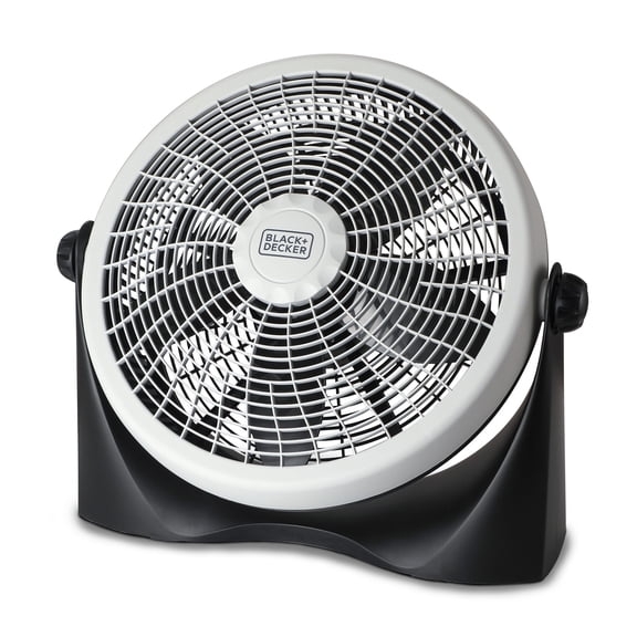 BLACK+DECKER BFF16B 16-In. 3-Speed Portable Floor Fan with Adjustable Tilt, Black, BFF16B