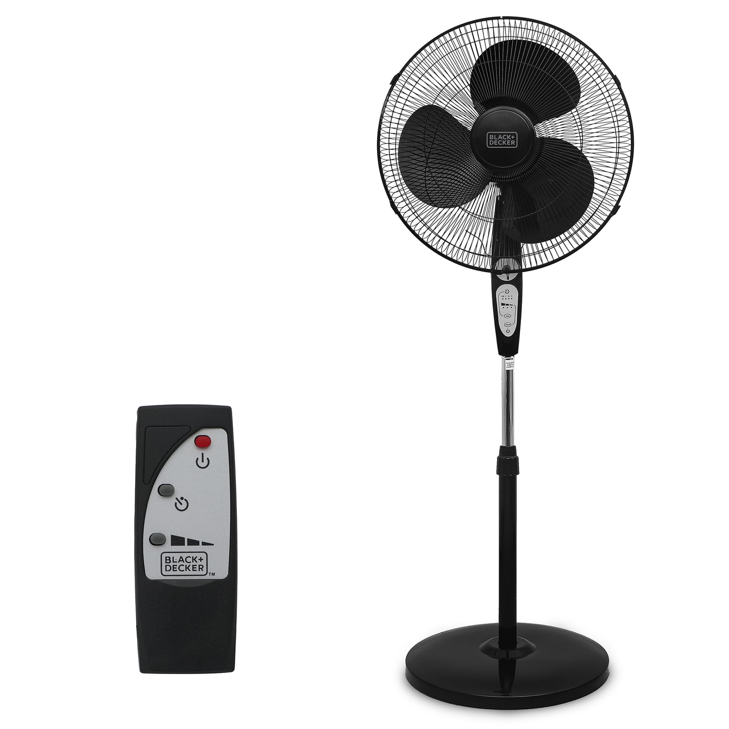 BLACK+DECKER 18 in. Adjustable Oscillating Pedestal Stand Fan with ...
