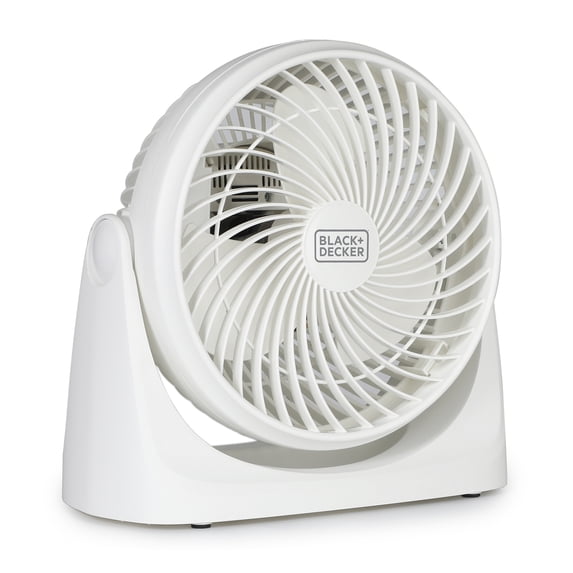 BLACK+DECKER BFTU107W 7-In. 3-Speed Portable Turbo Table Fan with Adjustable Tilt, White, BFTU107W
