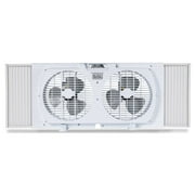 BLACK+DECKER BFW9M 9-In. 2-Speed Twin Window Fan with Adjustable Side Panels, White, BFW9M