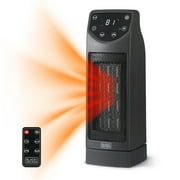 BLACK+DECKER BHTC650R 1500 Watt Oscillating Desktop Heater with Electronic Touch Controls and Digital LED Display, Remote Included