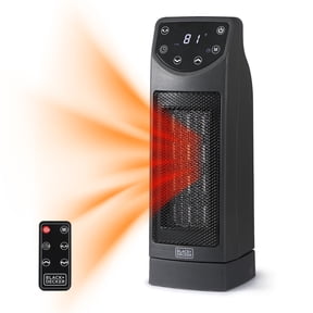 BLACK+DECKER BHTC650R 1500 Watt Oscillating Desktop Heater with Electronic Touch Controls and Digital LED Display, Remote Included