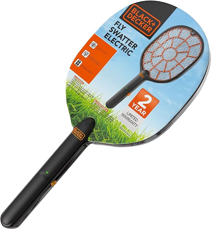 BLACK+DECKER Bug Zapper Racket Electric Fly Swatter for Gnats
