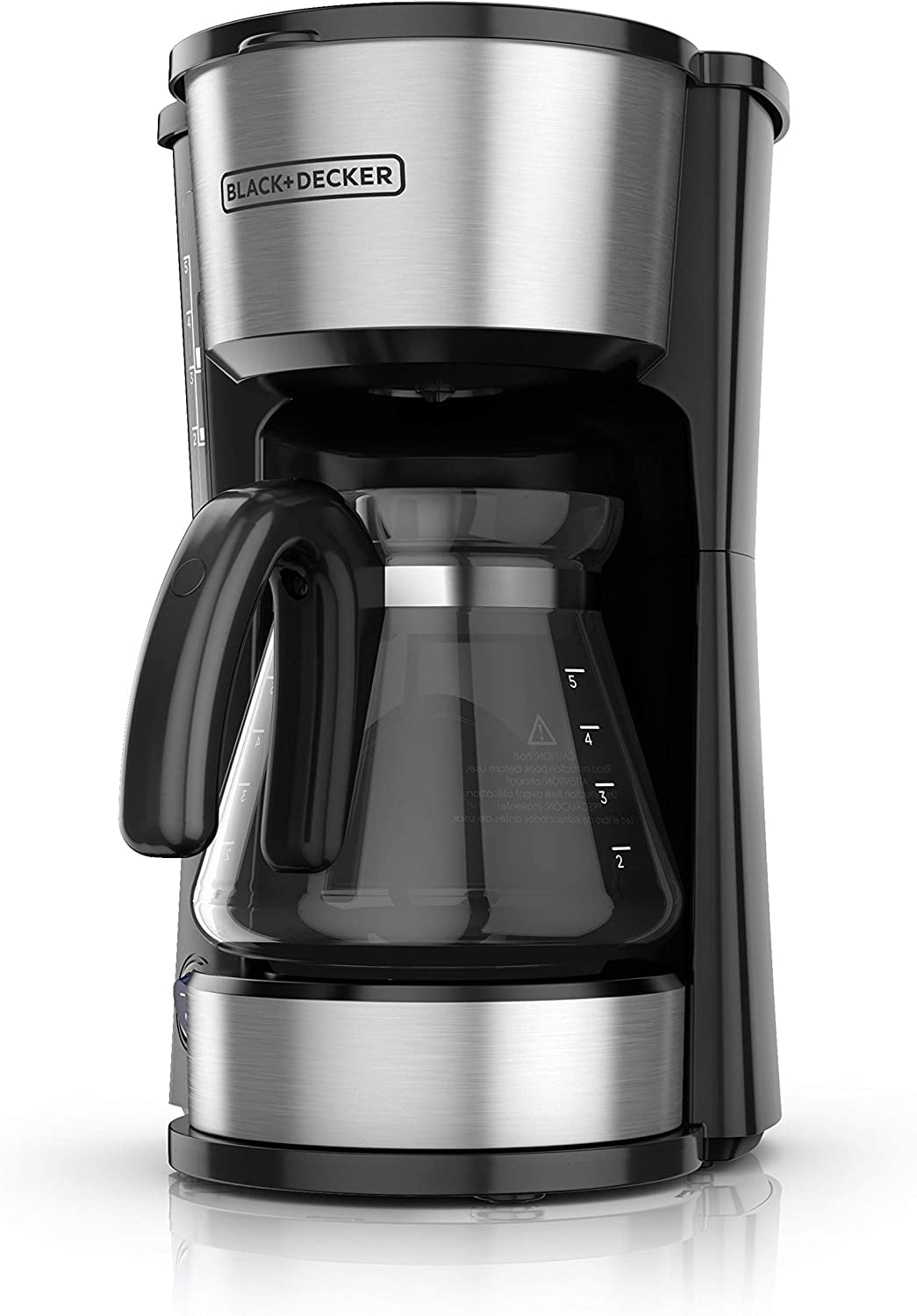 Black and Silver 5-Cup 4-in-1 Coffee Maker with Thermal Mug