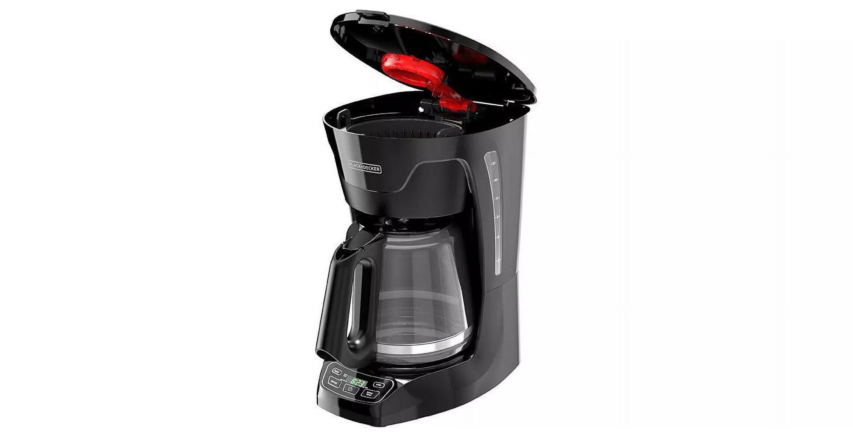 BLACK+DECKER 12 Cup Thermal Programmable Coffee Maker with Brew Strength  and VORTEX Technology, Black/Steel, CM2046S