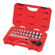 BLACK+DECKER CMMT12013, 3/8" Polished Chrome Finish Mechanics Tool Socket Wrench and Set, 32 Piece