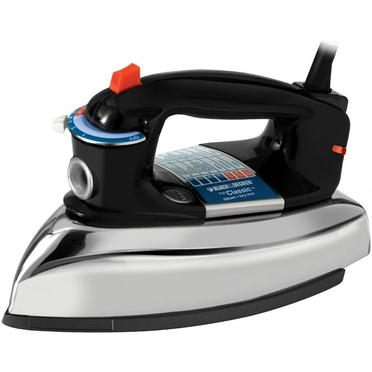 BLACK DECKER Classic Steam Iron F67E White Black 10.5