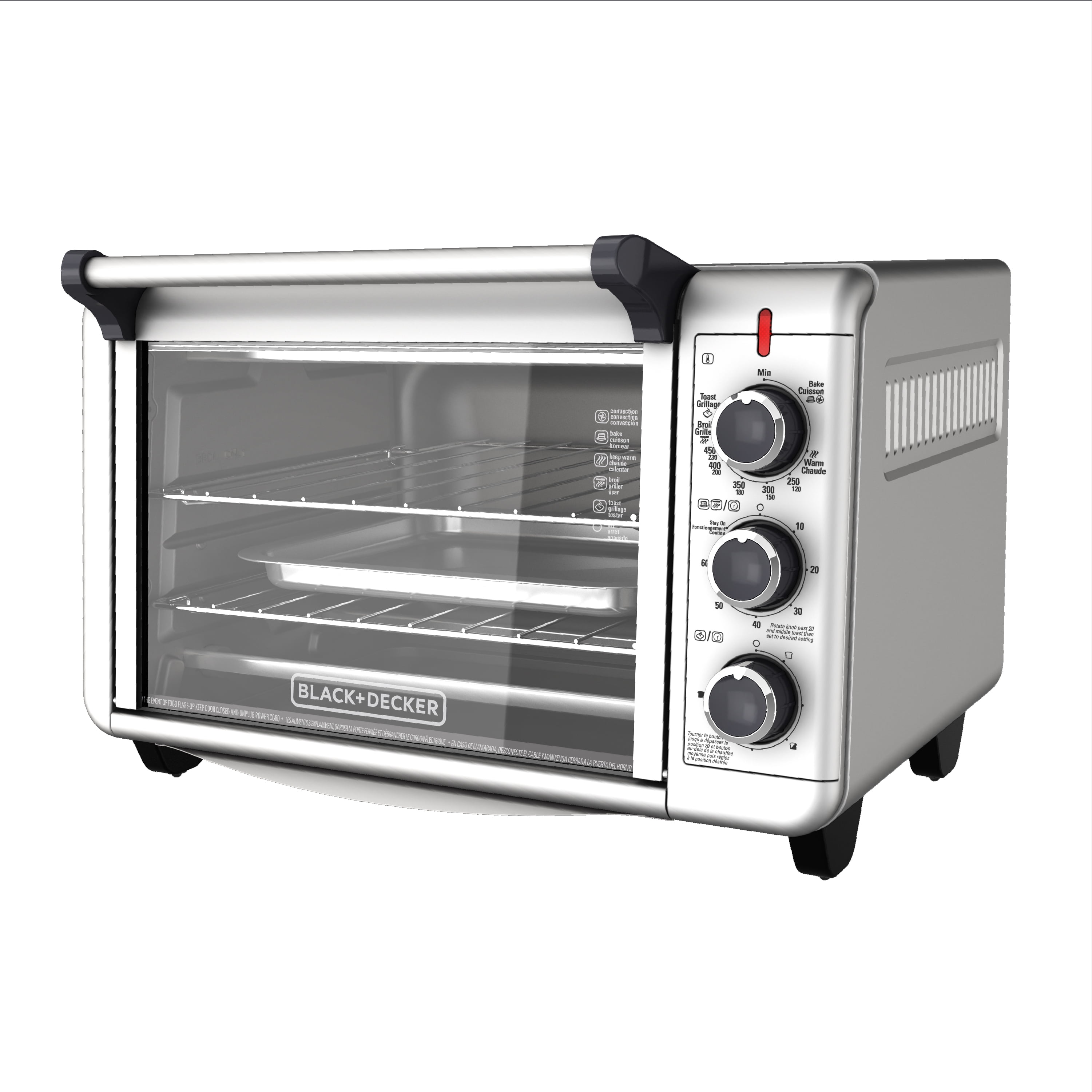 VEVOR Silver Countertop Oven Commercial Convection Oven 43 qt Half-Size Conventional 1600 Watt 4-Tier Toaster