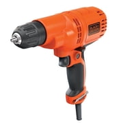 BLACK+DECKER Corded Drill, Variable Speed, 5.5-Amp, 3/8-Inch Keyless Chuck - Black