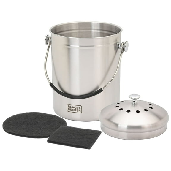 BLACK+DECKER Countertop Compost Bin Stainless Steel 166 oz. (BDSTGAKT9702)