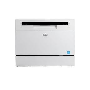 BLACK+DECKER Countertop Dishwasher, Counter Dishwasher with 6 Wash Programs, 6-Place Setting Capacity, Stainless Steel Interior, ENERGY STAR Certified, BCD6SD, White