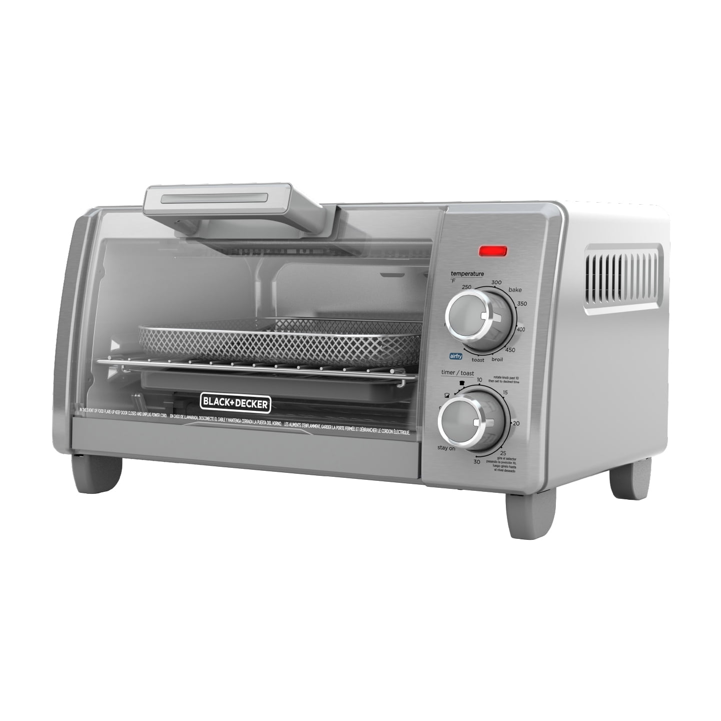 BLACK+DECKER 4-Slice Air Fry Toaster Oven Silver & Black BLACK+DECKER 4-Slice Air Fry Toaster Oven Silver & Black